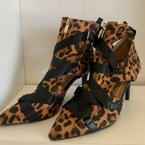 Leopard Buckle Strap Heels